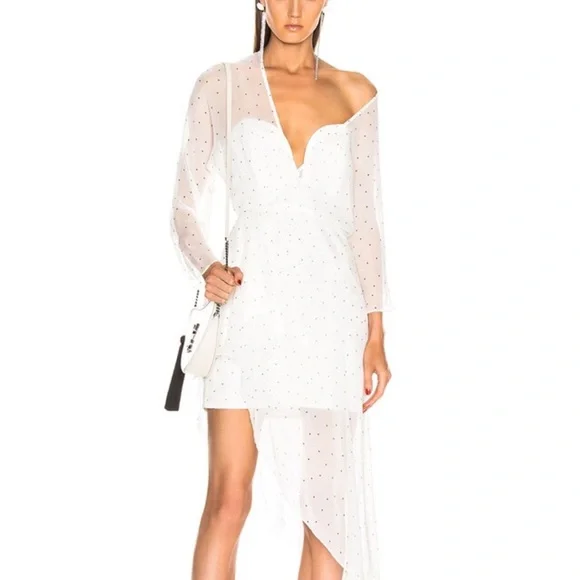 Michelle Mason Bustier Off Shoulder Dress in White Michelle Mason Bustier Off Shoulder Dress in White